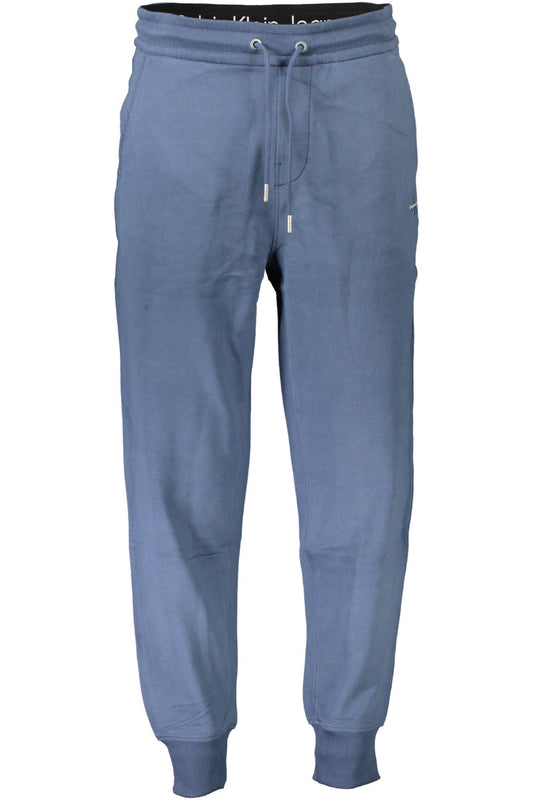 Blue Cotton Men Trouser