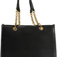 Black Polyurethane Women Handbag