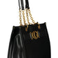 Black Polyurethane Women Handbag