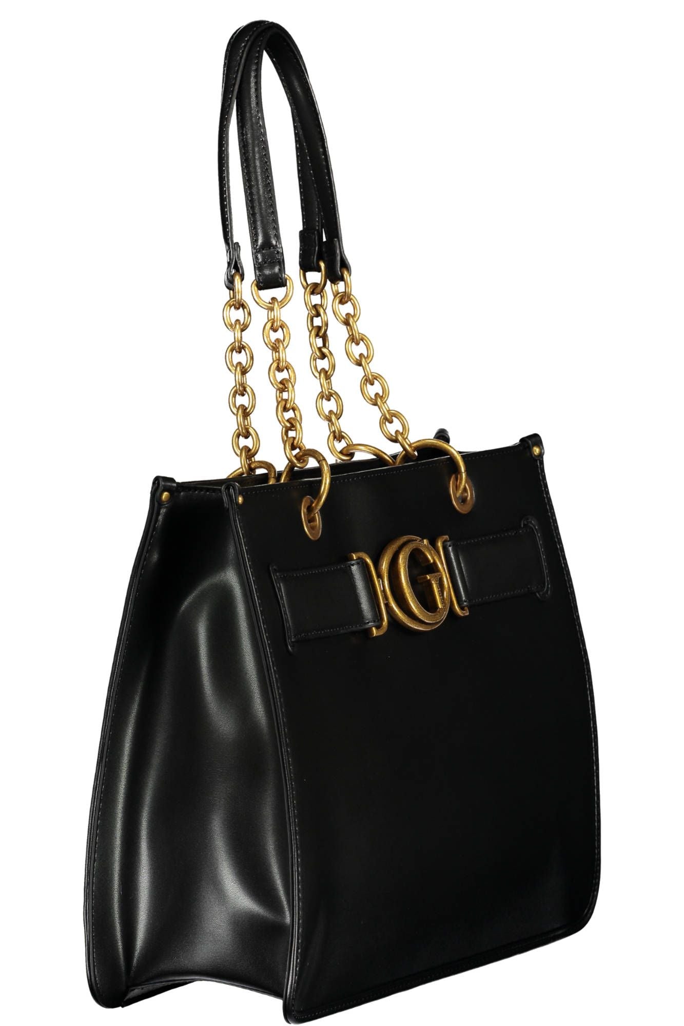 Black Polyurethane Women Handbag