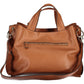 Brown Polyurethane Women Handbag