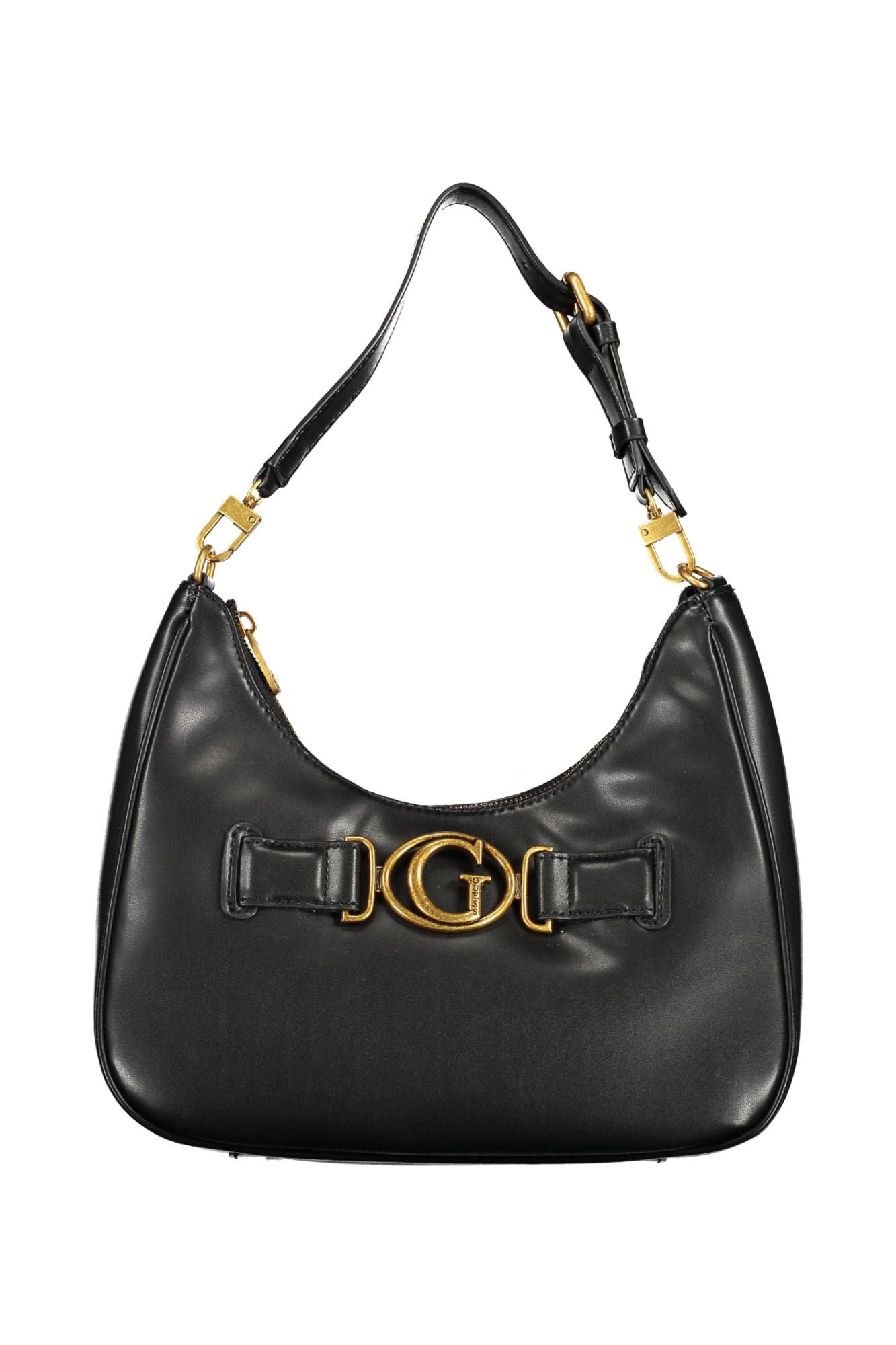 Black Polyurethane Women Handbag