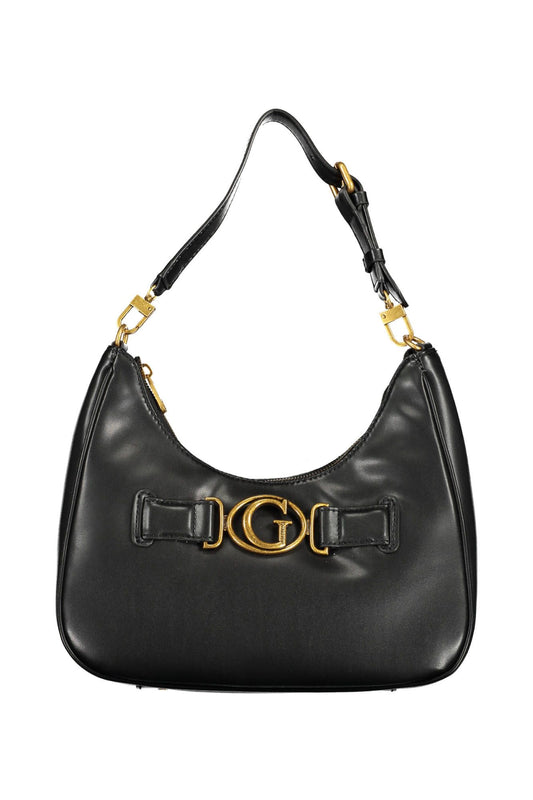 Black Polyurethane Women Handbag