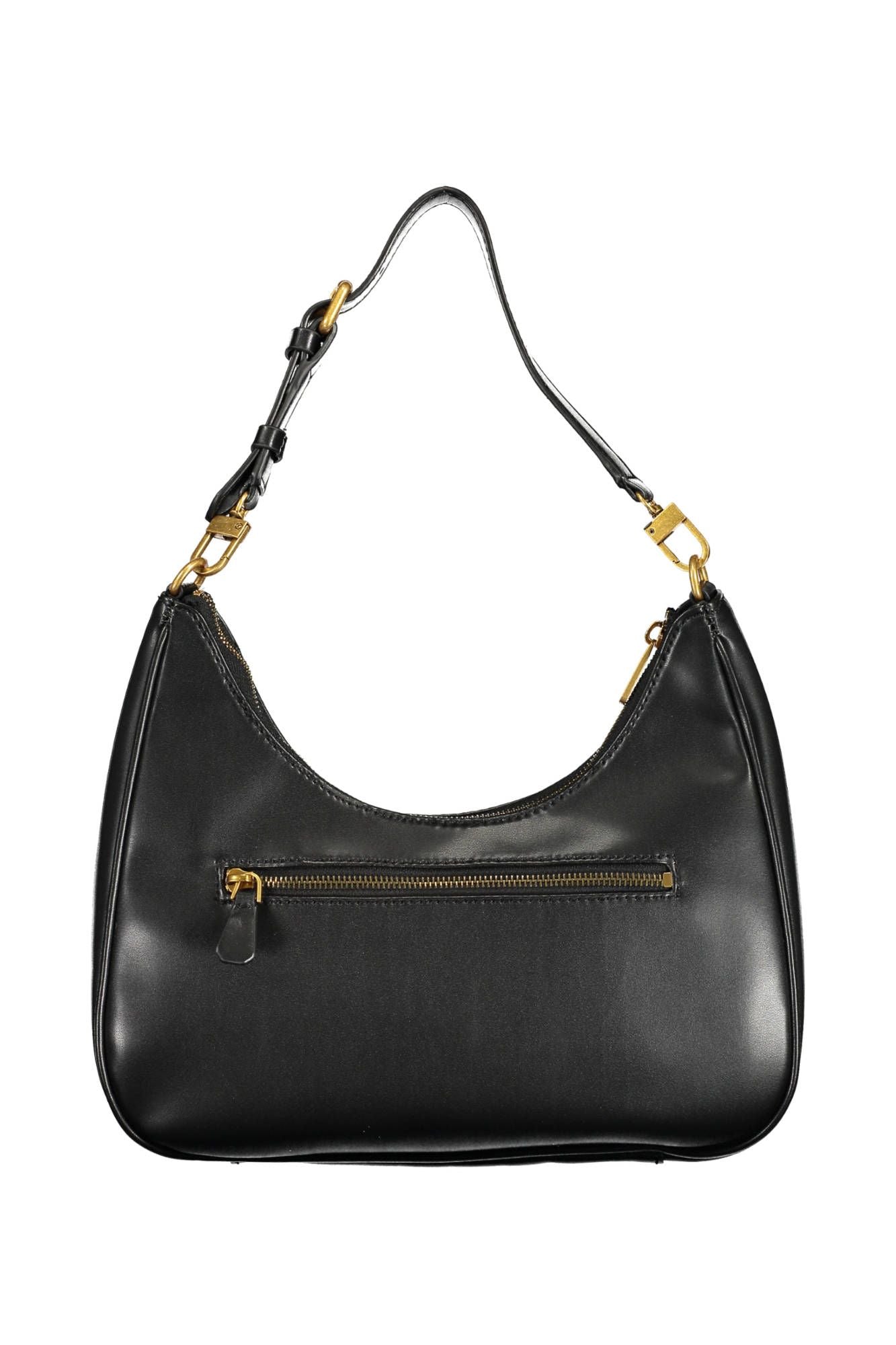 Black Polyurethane Women Handbag