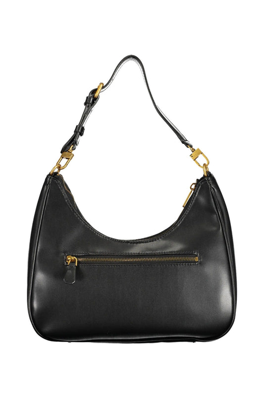 Black Polyurethane Women Handbag