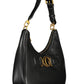 Black Polyurethane Women Handbag
