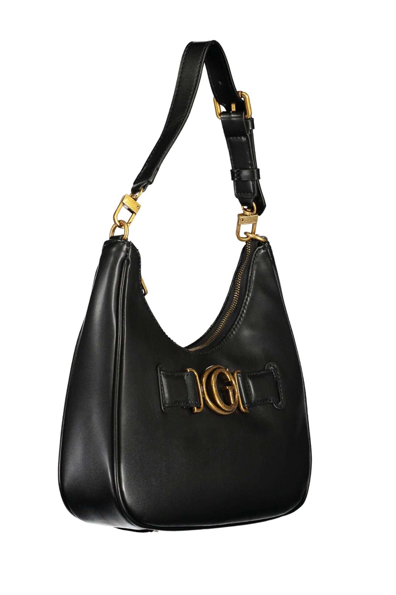 Black Polyurethane Women Handbag