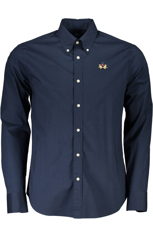 Blue Cotton Men Shirt