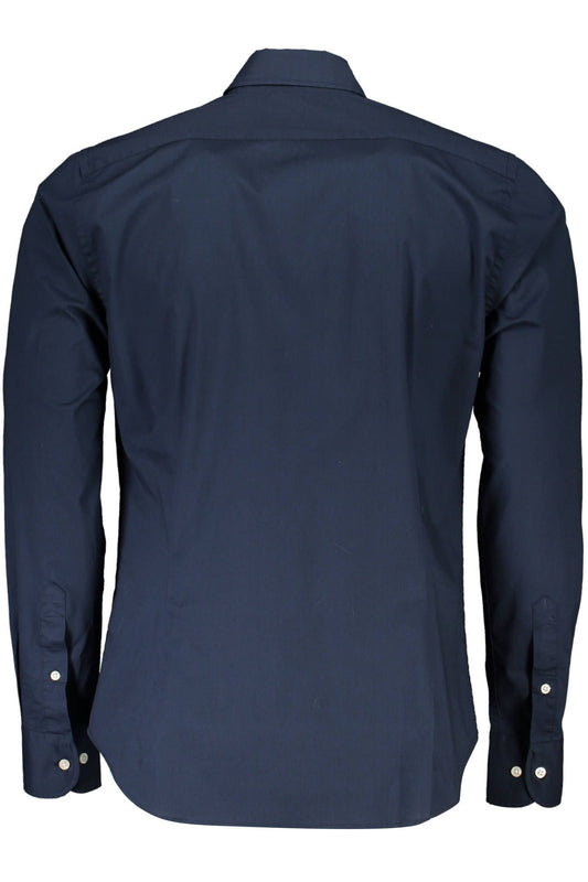 Blue Cotton Men Shirt