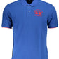 Blue Cotton Men Polo Shirt