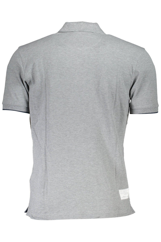 Gray Cotton Men Polo