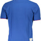 Blue Cotton Men Polo Shirt