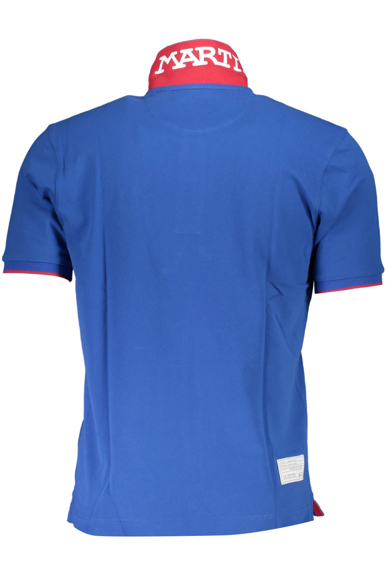 Blue Cotton Men Polo Shirt