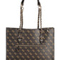 Brown Polyurethane Women Handbag