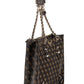 Brown Polyurethane Women Handbag