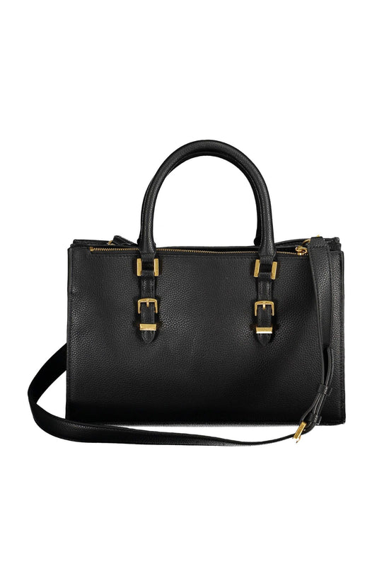 Black Polyurethane Women Handbag