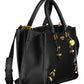 Black Polyurethane Women Handbag