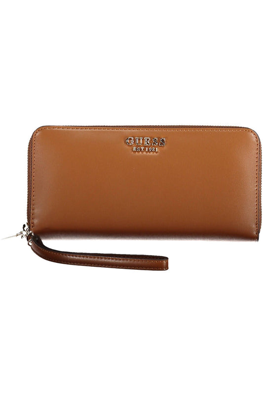 Brown Polyurethane Women Wallet