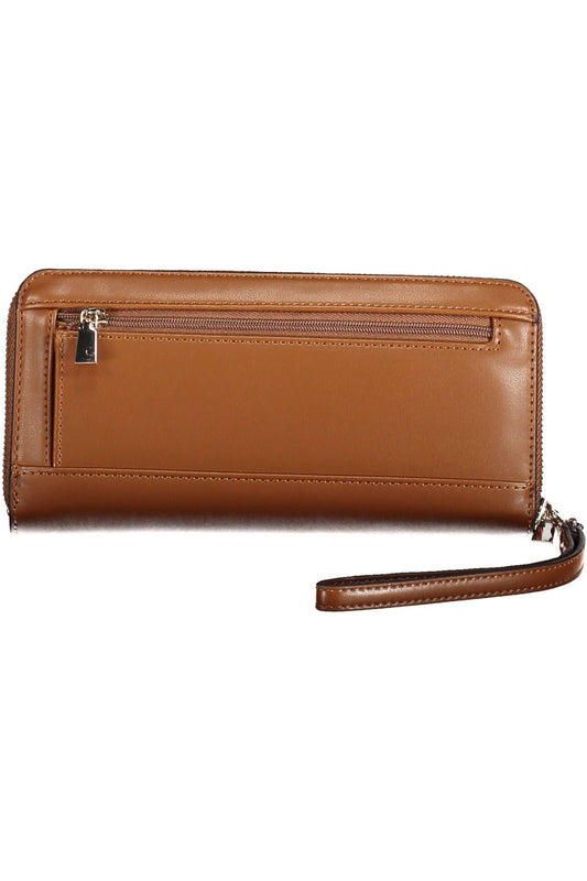 Brown Polyurethane Women Wallet