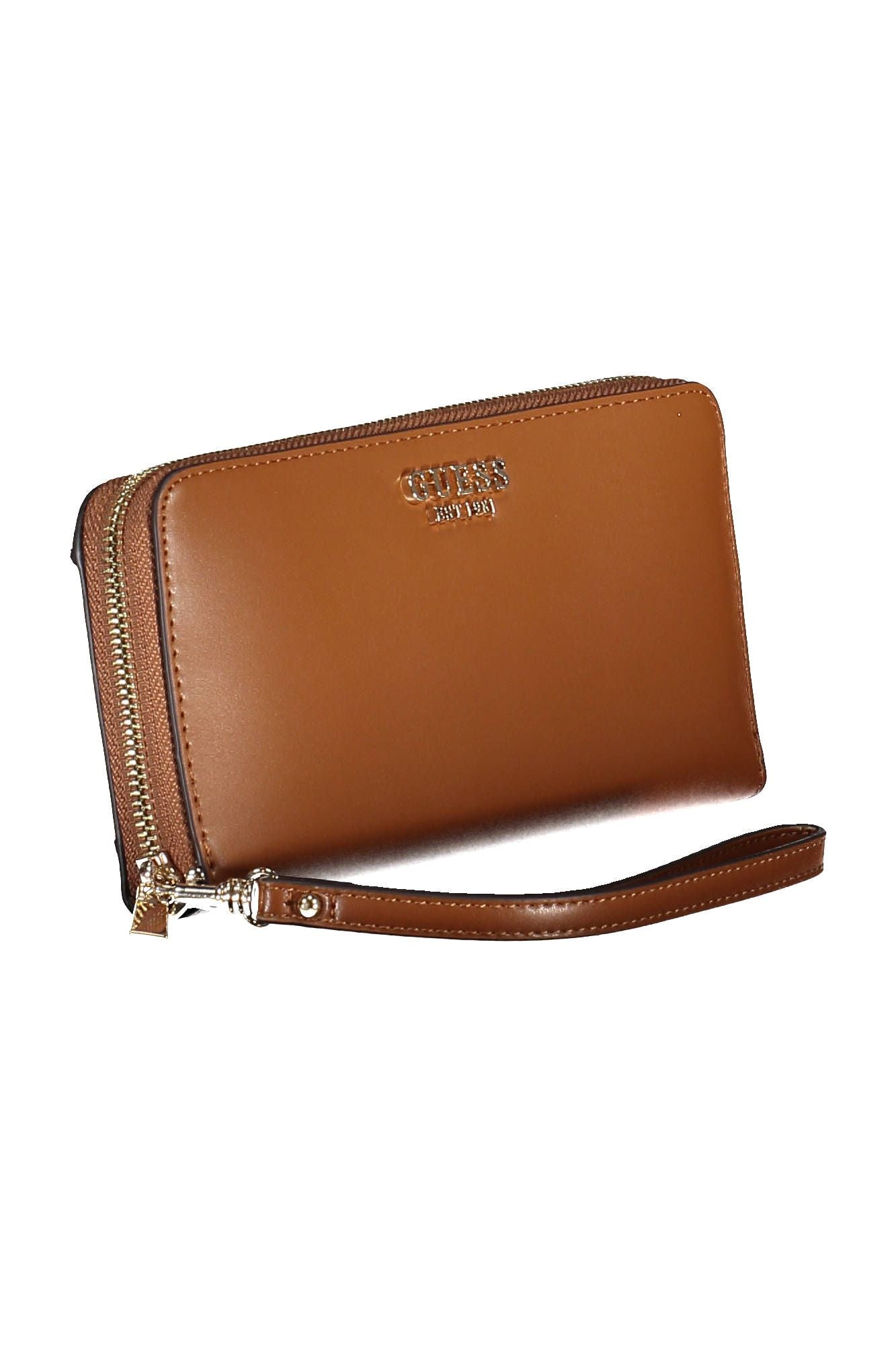 Brown Polyurethane Women Wallet