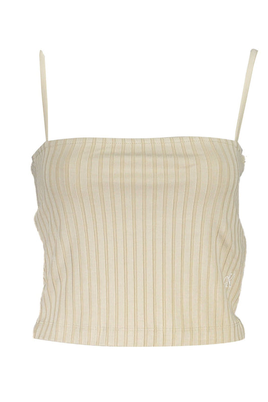 Beige Elastane Women Top