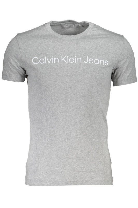 Gray Cotton Men T-Shirt