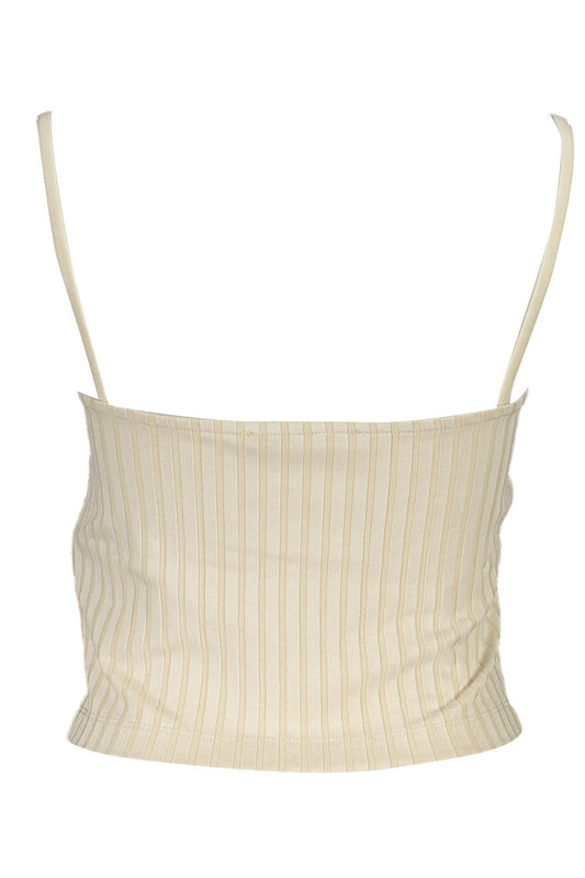 Beige Elastane Women Top
