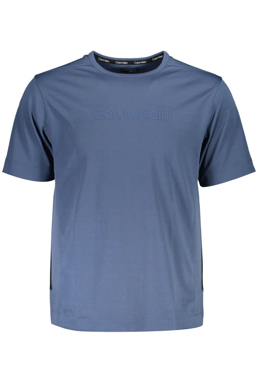 Blue Polyester Men T-Shirt