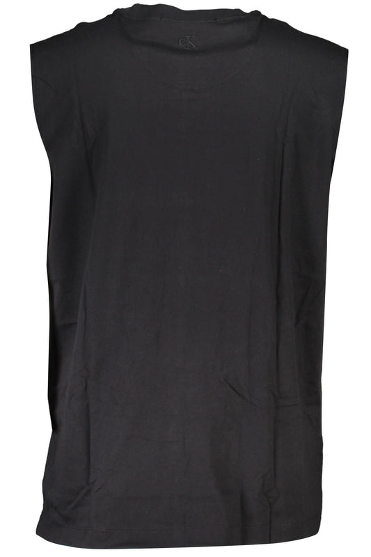 Black Cotton Men Sleeveless T-Shirt