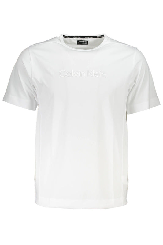White Polyester Men T-Shirt