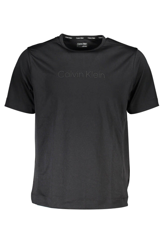 Black Polyester Men T-Shirt