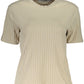Beige Elastane Women Top