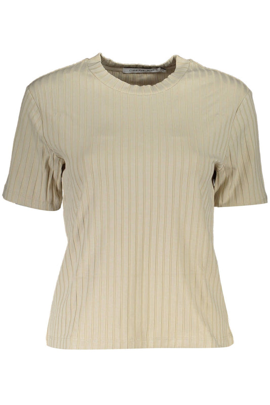 Beige Elastane Women Top