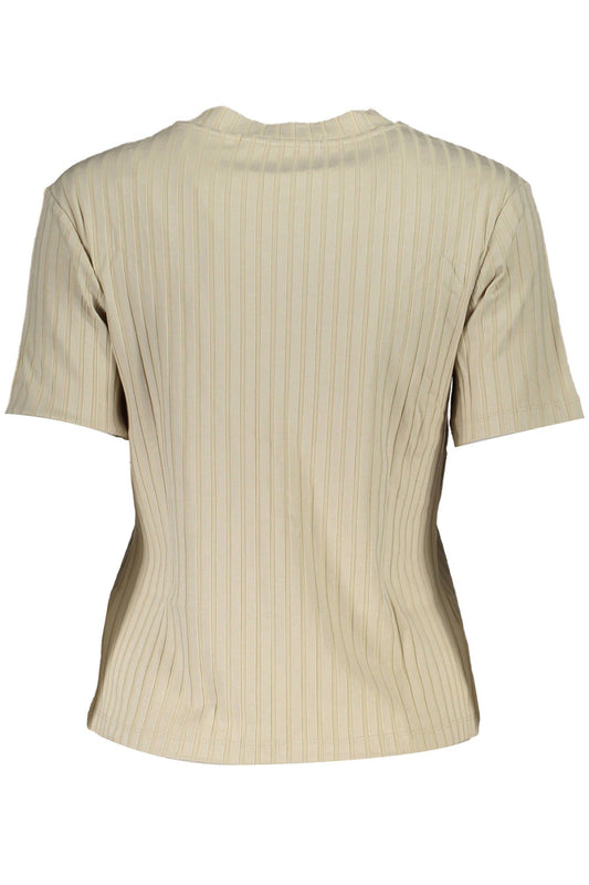 Beige Elastane Women Top