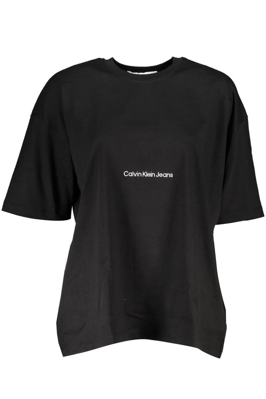 Black Cotton Women T-Shirt