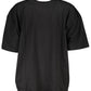 Black Cotton Women T-Shirt