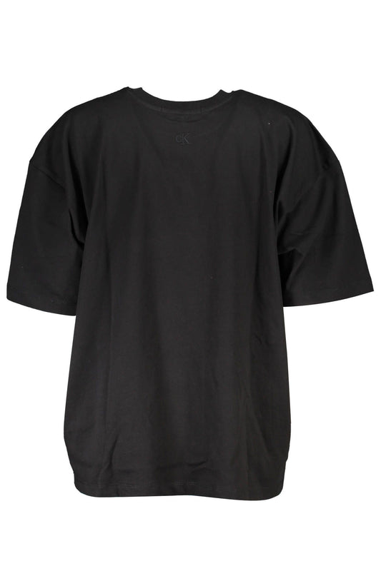 Black Cotton Women T-Shirt