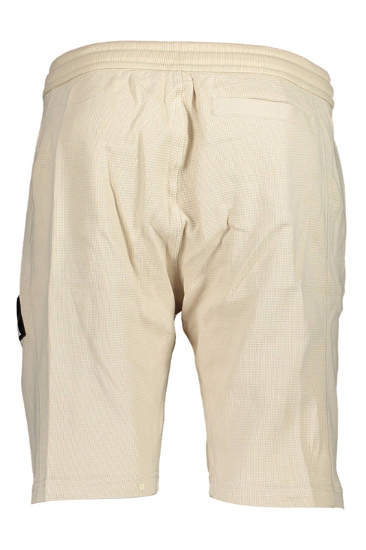 Beige Cotton Men Shorts