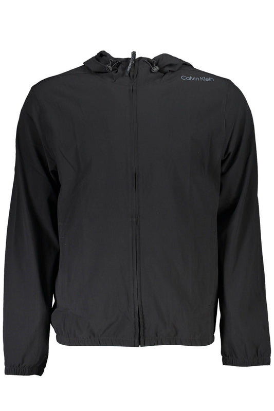 Black Polyester Men Sweatshirt