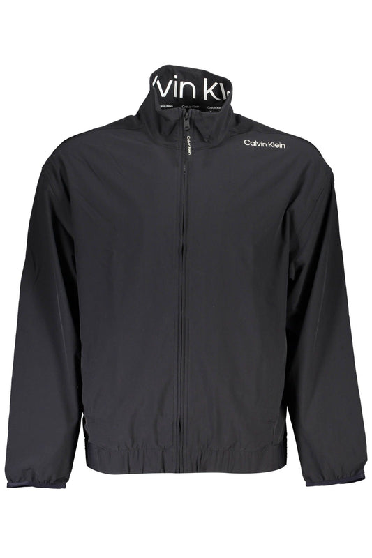 Black Polyester Men Sweatshirt