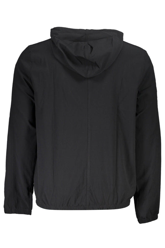 Black Polyester Men Sweatshirt