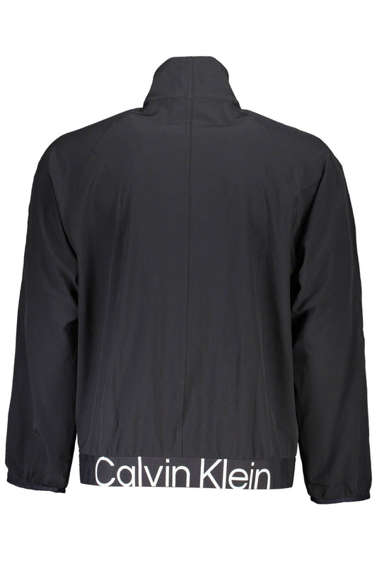 Black Polyester Men Sweatshirt
