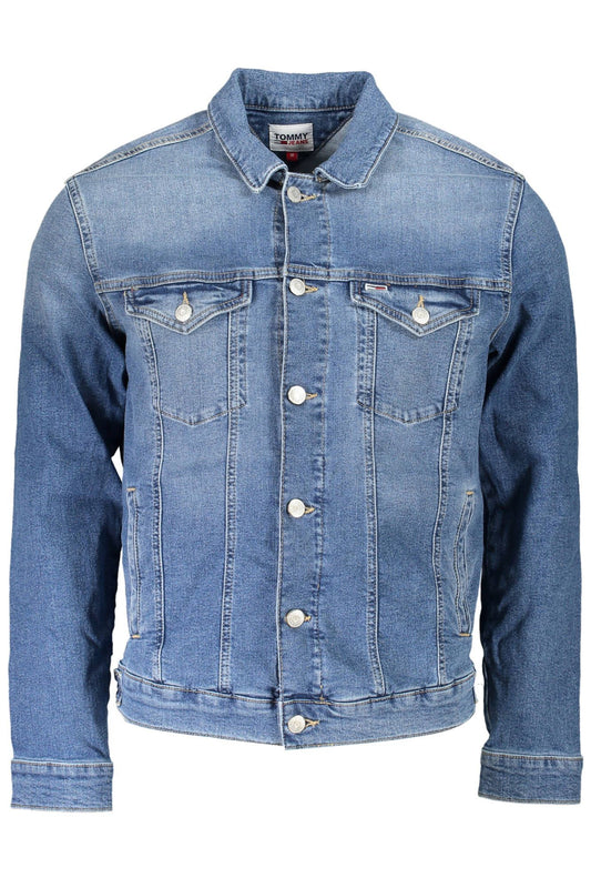 Blue Cotton Men Jacket