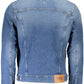 Blue Cotton Men Jacket