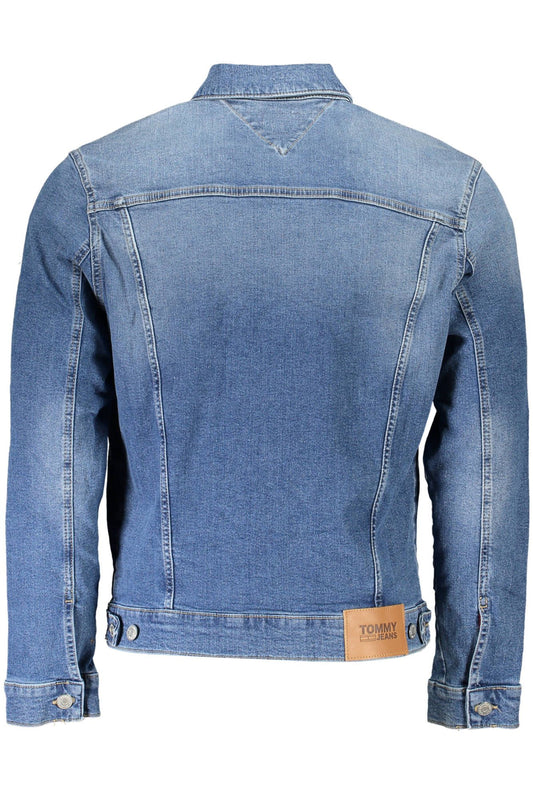 Blue Cotton Men Jacket