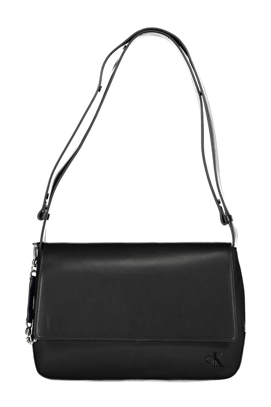 Black Polyester Women Handbag