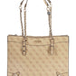 Beige Polyurethane Women Handbag