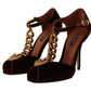Maroon Devotion T-Chain Heels Sandals