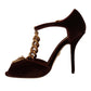 Maroon Devotion T-Chain Heels Sandals