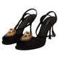 Elegant Silk-Leather Ankle Strap Heels